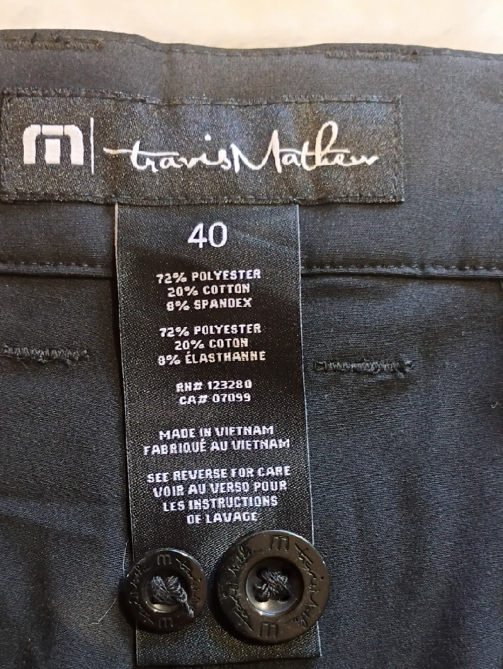 Travis Mathew Black Men's Dress Golf Pants